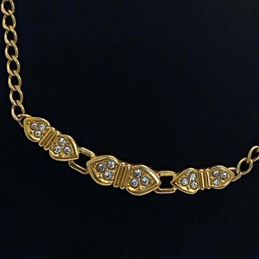 Vintage 1987 Avon “Space Connection” Rhinestone Gold Tone Necklace